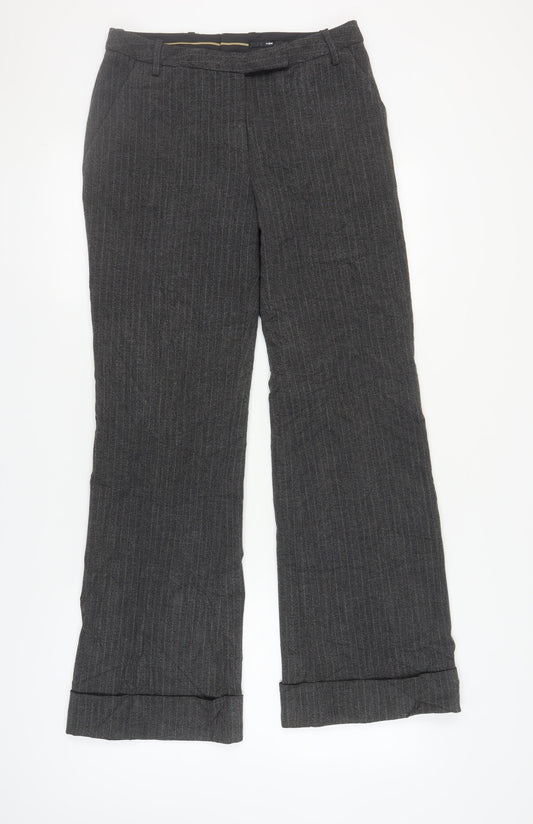 Womens UK Size 10 H&M Regular Fit Business Casual Grey Trousers