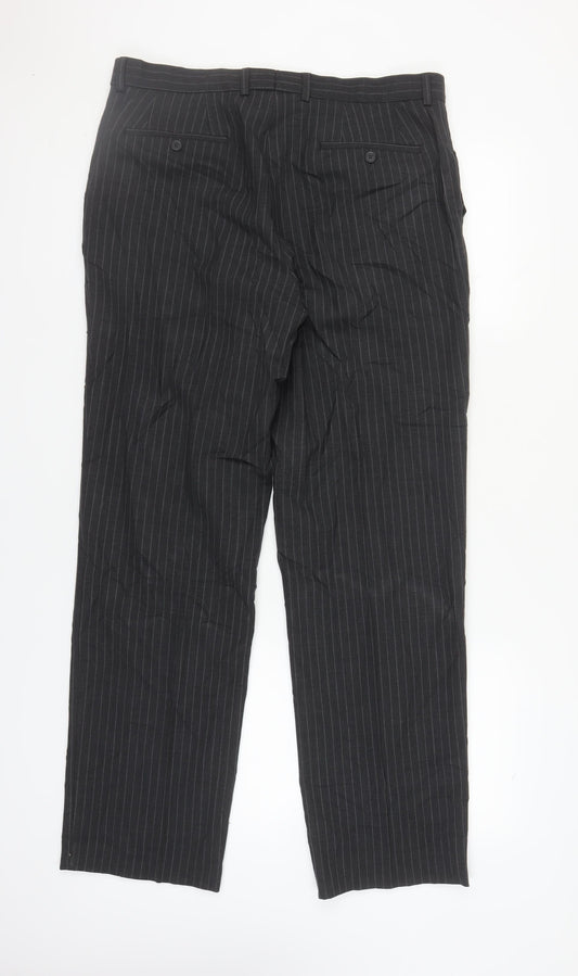 Taylor & Wright Men's Black Striped Dress Pants Size L