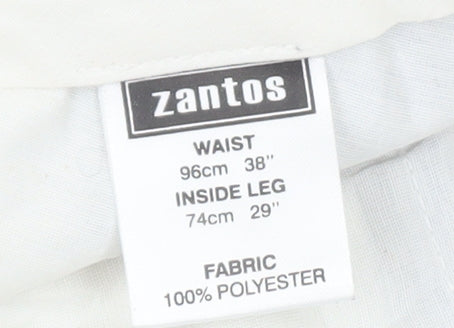 Zantos Men's Grey Dress Pants, Size 38, Business Formal