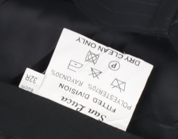 San Jura Men's Black Dress Pants 32R Flat Front