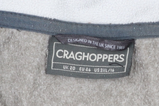 Brand and care label for Craghoppers unisex grey pullover sweatshirt uk 20