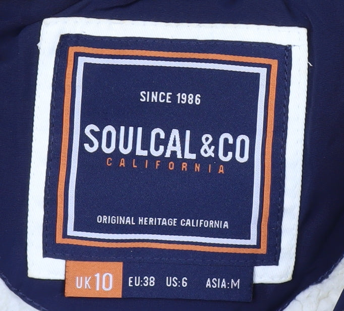 Womens UK Size 10 SoulCal & Co Blue Puffer Jacket