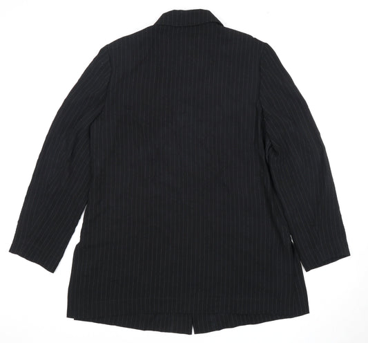 Viyella Women's Black Pinstripe Blazer Size 14