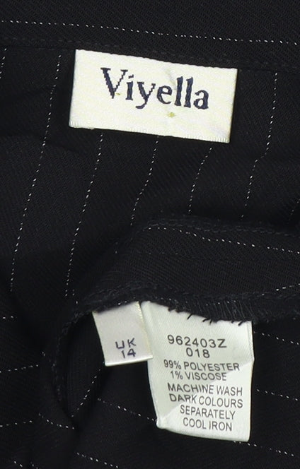 Viyella Women's Black Pinstripe Blazer Size 14