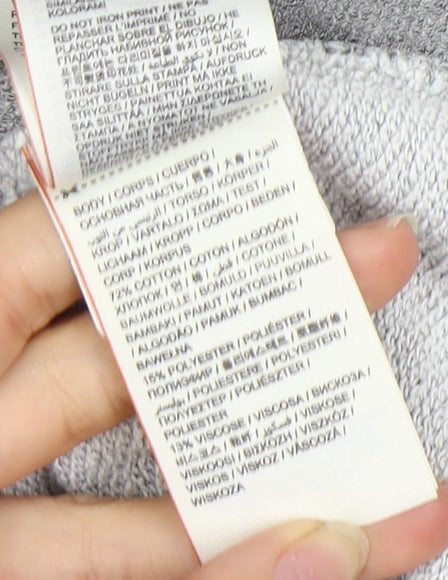 Superdry Women's Grey Logo Pullover Hoodie Size M