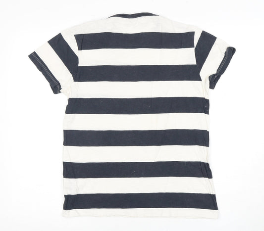 Barbour Unisex Black White Striped T-Shirt, Size S, Casual