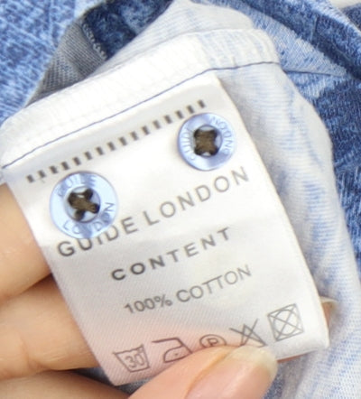 Guide London Men's Blue Polo Shirt S Graphic Print