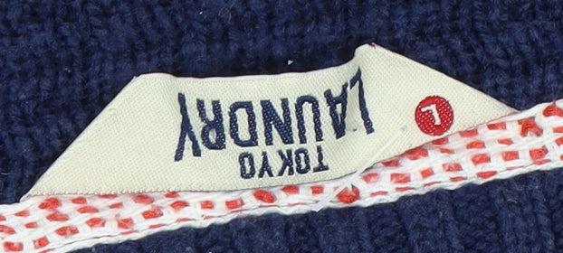 Tokyo Laundry Men's Blue Wool Chunky Pullover L