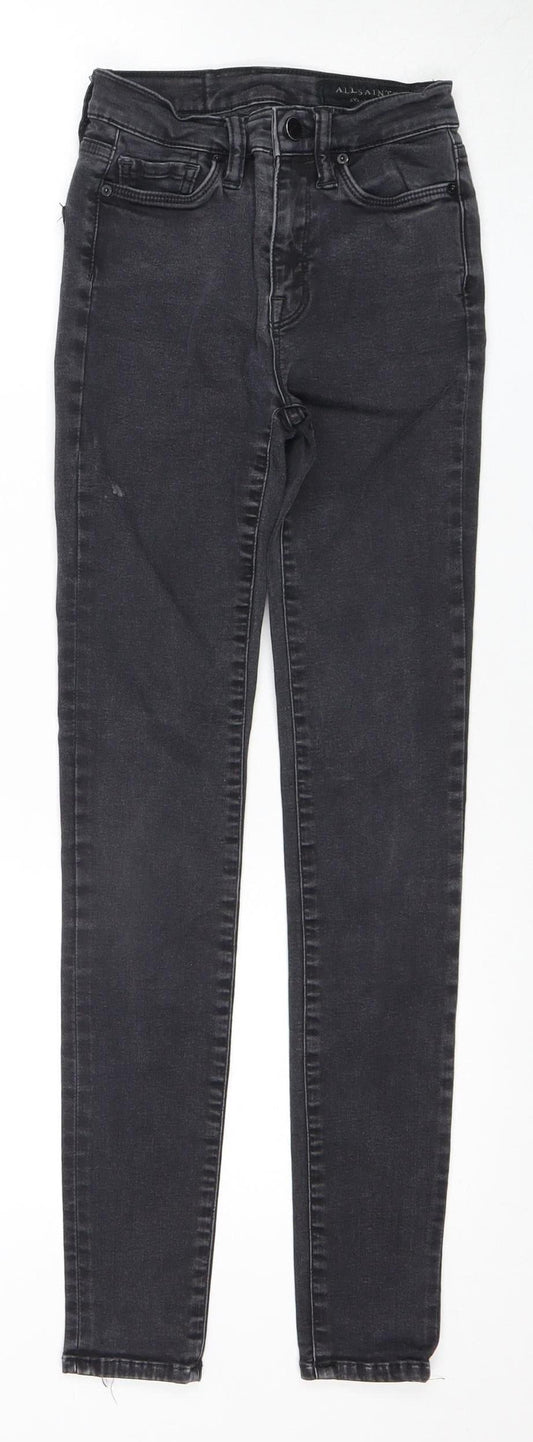 Womens UK Size 4 AllSaints Fit Skinny Black Jeans