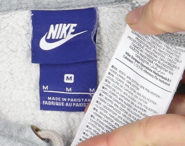 Mens UK Size M Nike Grey Pullover Hoodie