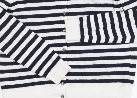 Marks and Spencer Women's Multicoloured Striped Cardigan Size 16