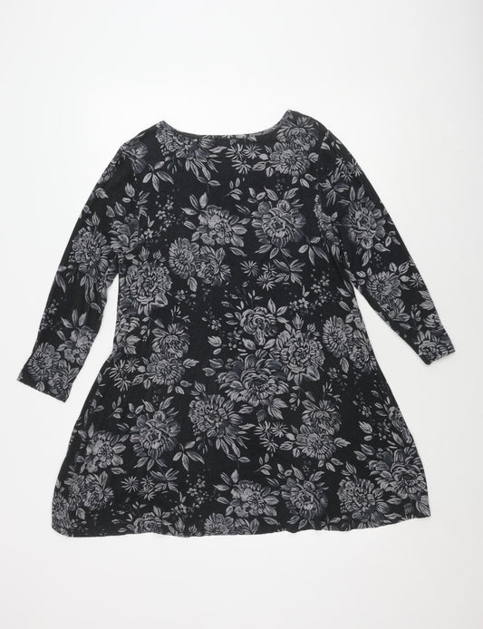 Laura Ashley Women's Black Floral Blouse, Size 12