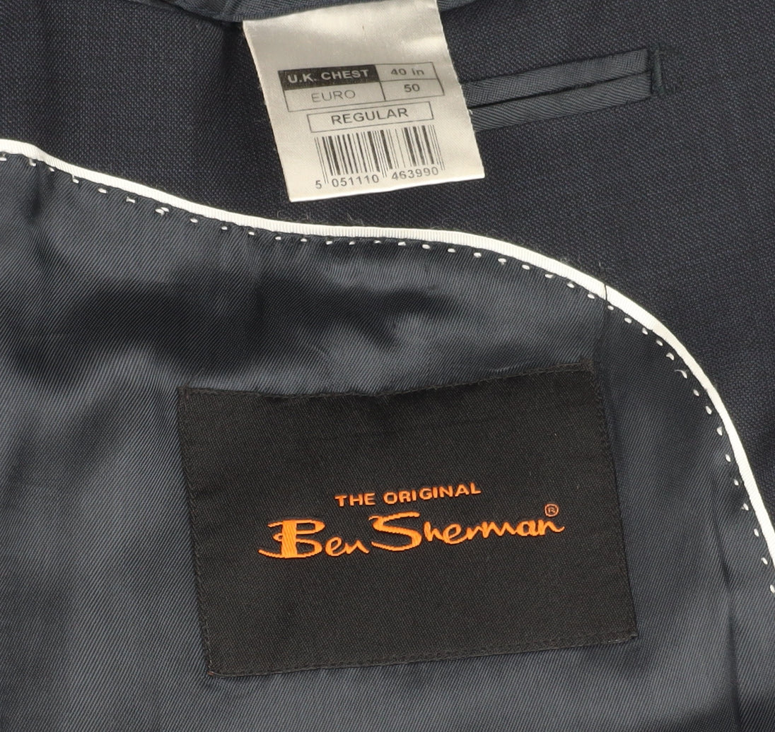 Mens UK Size 40 Ben Sherman Regular Blue Suit Jacket
