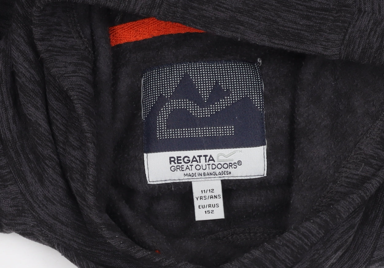 Regatta Boys Black Hooded Pullover Hoodie 11-12 Years