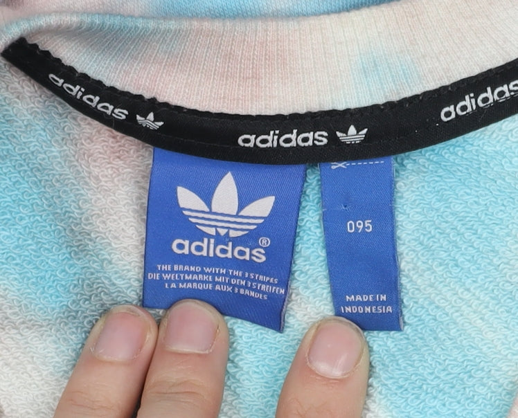 Adidas Women’s Blue Pink Tie-Dye Crew Neck Sweatshirt L