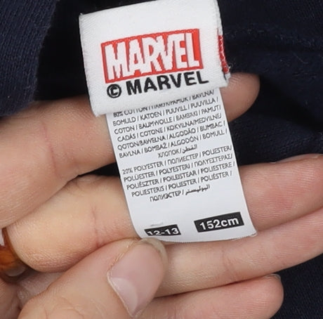 Marvel Boys Black Pullover Hoodie 12-13 Years Hooded Graphic