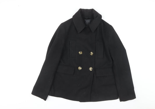Womens UK Size 8 John Lewis Black Pea Coat
