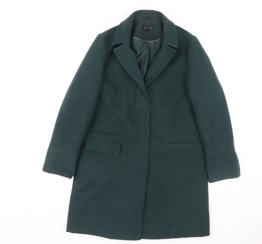 Womens UK Size 8 Topshop Green Overcoat