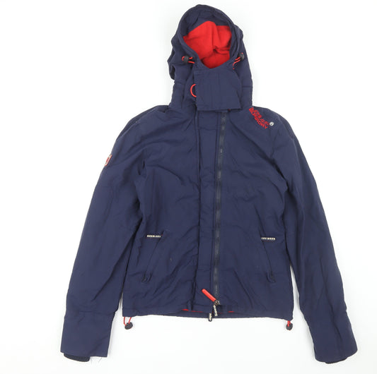 Womens UK Size XS Superdry Blue Windbreaker Coat