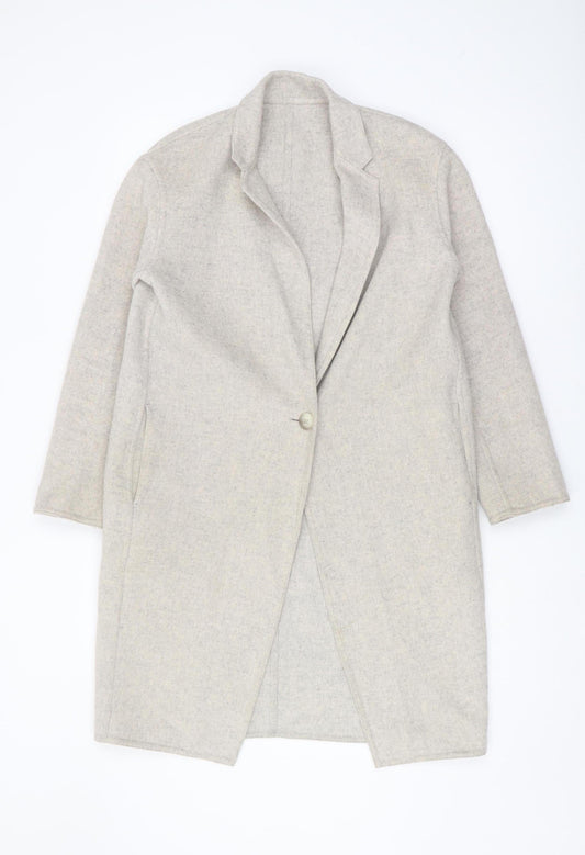 Womens UK Size 2XS Uniqlo Beige Overcoat