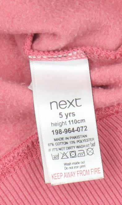 Next Girls Pink Pullover Sweatshirt, 5 Years, Embroidered