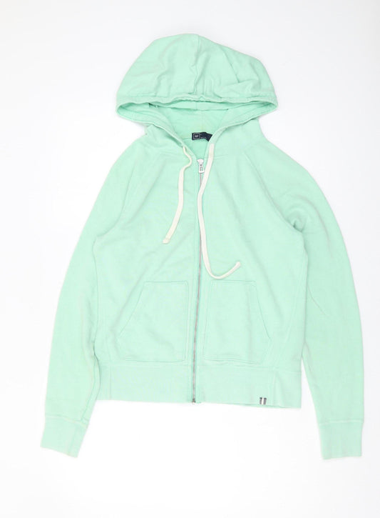 Womens UK Size S Gap Green Full Zip Hoodie