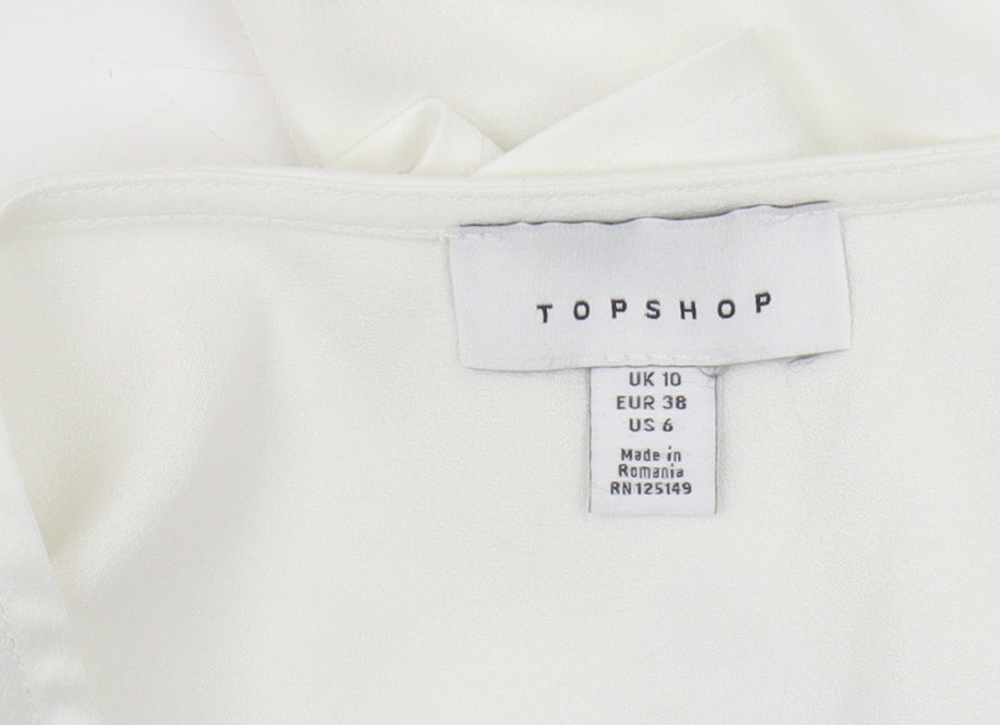 Womens UK Size 10 Topshop White Blouse