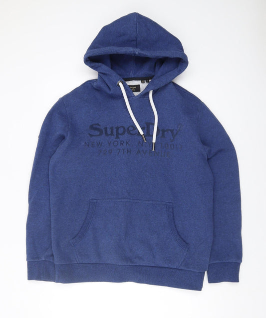Superdry Men's Blue Pullover Hoodie - Size L