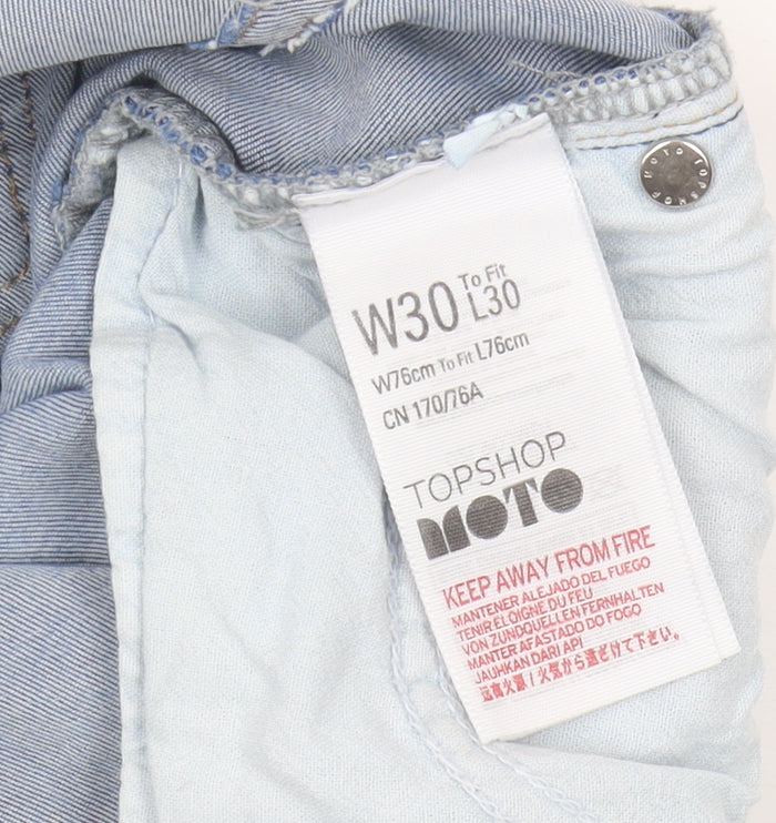 Topshop Women's Blue Skinny Distressed Jeans Size 12