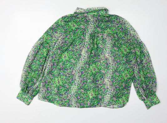 Womens UK Size 8 River Island Green Blouse