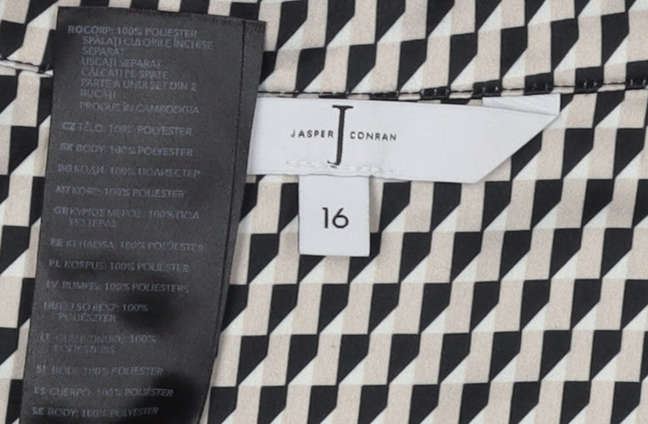 Jasper Conran Women's Black Geometric Nightshirt Size 16