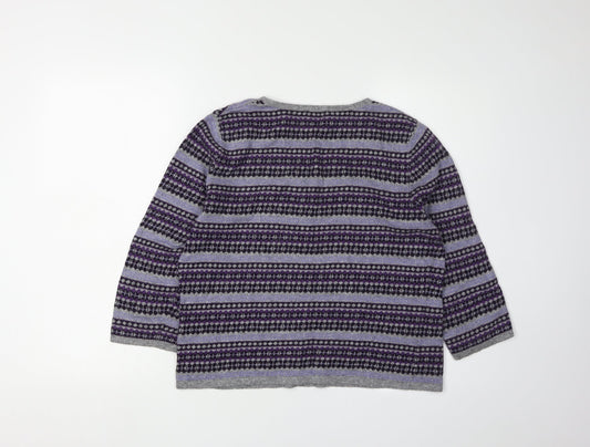 Womens UK Size M CC Purple Henley Jumper