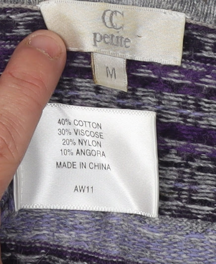 Womens UK Size M CC Purple Henley Jumper
