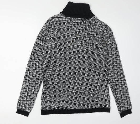 Karen Scott Women's Black Roll Neck Cotton Jumper