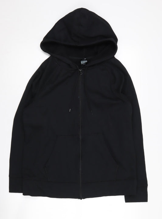 Additional front view of Champion unisex black full zip hoodie, size L