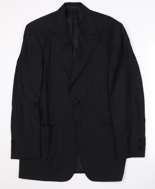 Mens UK Size 40R Austin Reed Regular Black Suit Tuxedo