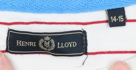 Henri Lloyd Boys White Striped T-Shirt, Size 14-15 Years