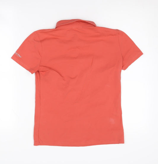 Calvin Klein Women's Red Polo Shirt M Casual