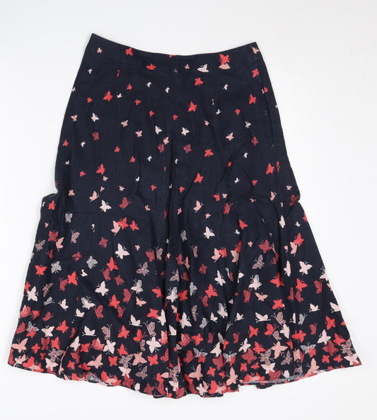 Laura Ashley Womens Floral Skirt Size 8 Multicoloured Linen