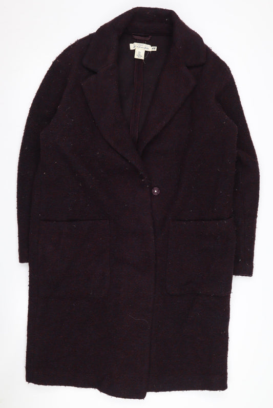 Womens UK Size S H&M Purple Overcoat