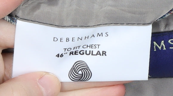 Mens UK Size 46 Debenhams Regular Multicoloured Suit Jacket