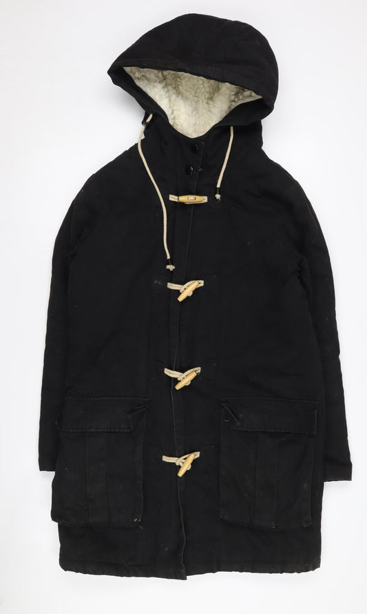 Additional front view of BDG Women's Black Toggle Long Coat S Casual