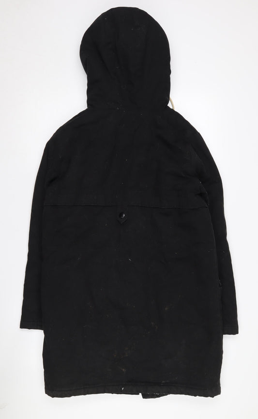 BDG Women's Black Toggle Long Coat S Casual