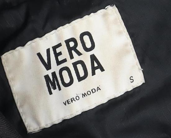 Womens UK Size S VERO MODA Black Quilted Coat
