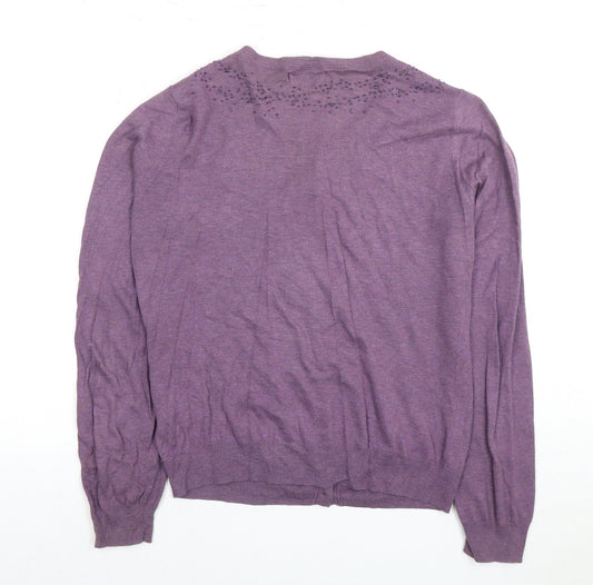 Womens UK Size S KEW Purple Cardigan Jumper