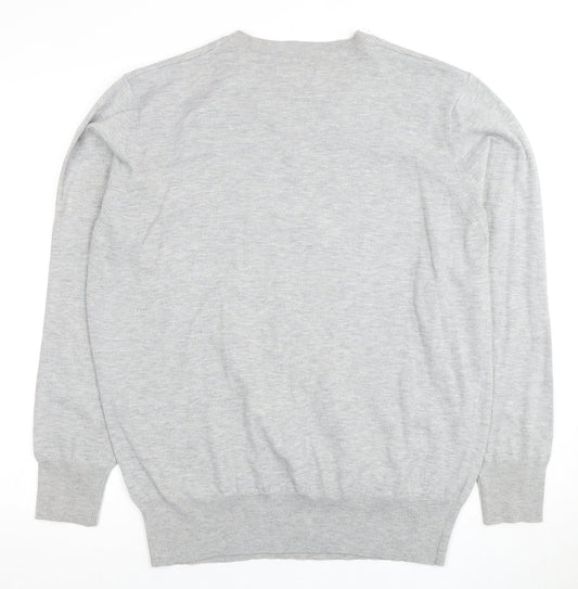 Matalan Grey V-Neck Pullover Jumper, Men's L