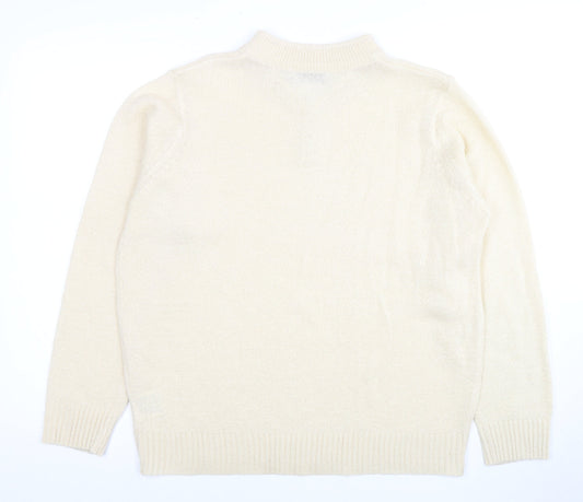 Honor Millburn Women's Ivory Henley Jumper L Casual