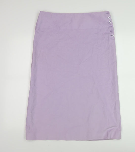 Marks and Spencer Women's Purple Pencil Skirt Size 14