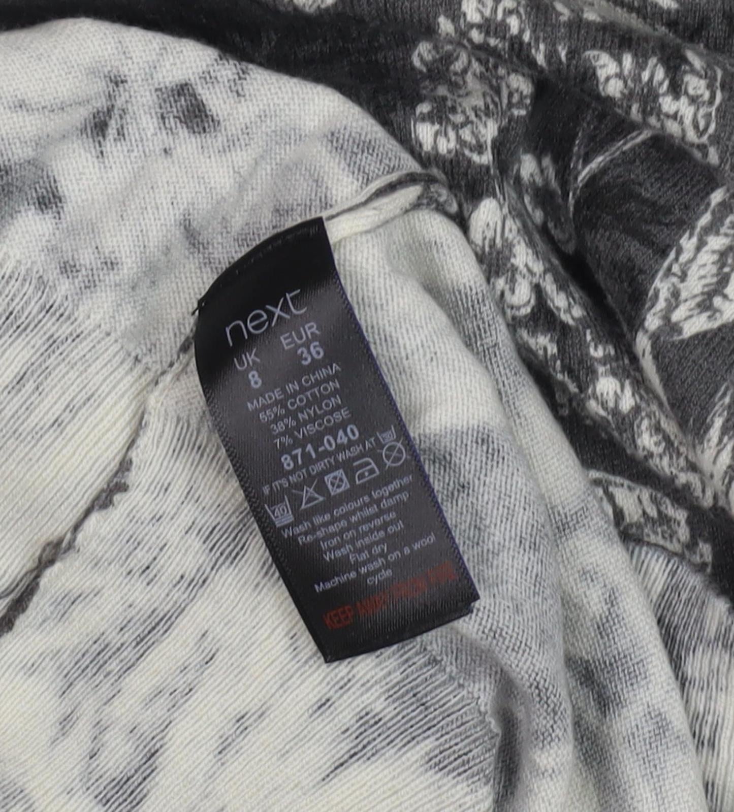 Next Women's Black Floral Knee-Length Shift Dress