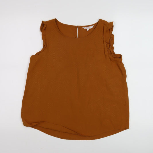 Womens UK Size 8 Clockhouse Brown Basic Blouse